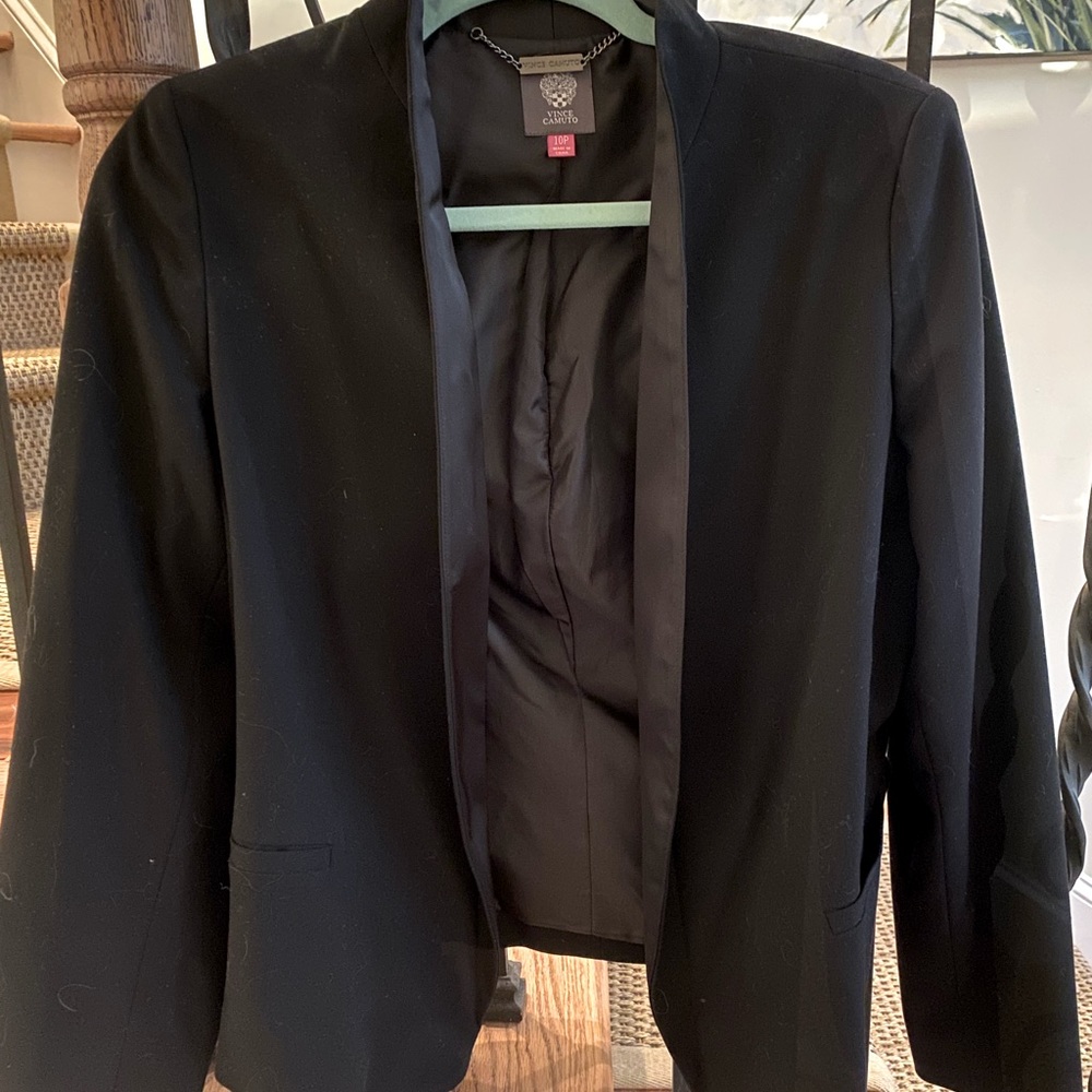 Vince Camuto Black on Black Tuxedo Blazer with Satin Lapel